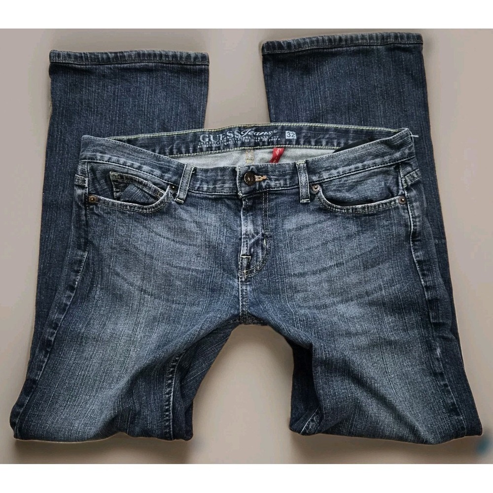 2000s Y2k Guess Jeans Low Rise Women's Bootcut Stretch Denim Jeans‎ Medium 32